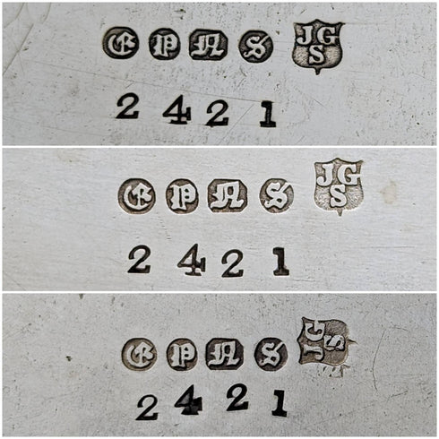 1882 English Antique Silver Plated Teapot Set of 3 John Gallimore